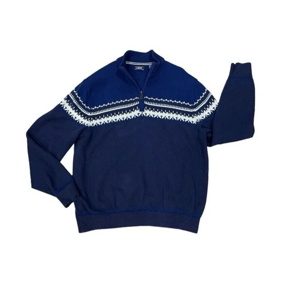 Men's Izod 1/4 Zip Pullover Amazing Glaze II Sweater - Peacoat - X-Large - NWT - Picture 1 of 2
